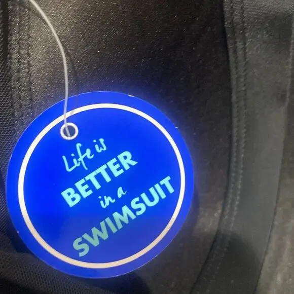 Swimsuits For All CROCHET Black BANDEAU SWIMSUIT - Picture 7 of 8